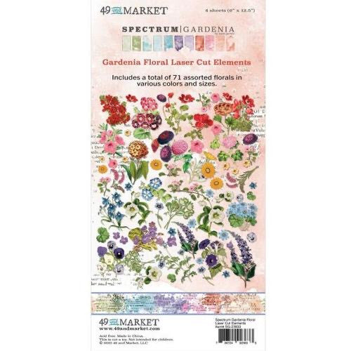 49 en Market Spectrum Gardenia Floral Laser Cut-elementen